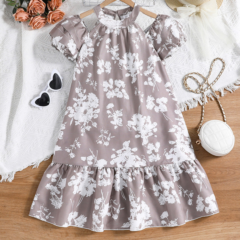 فستان بناتي رصاصي
