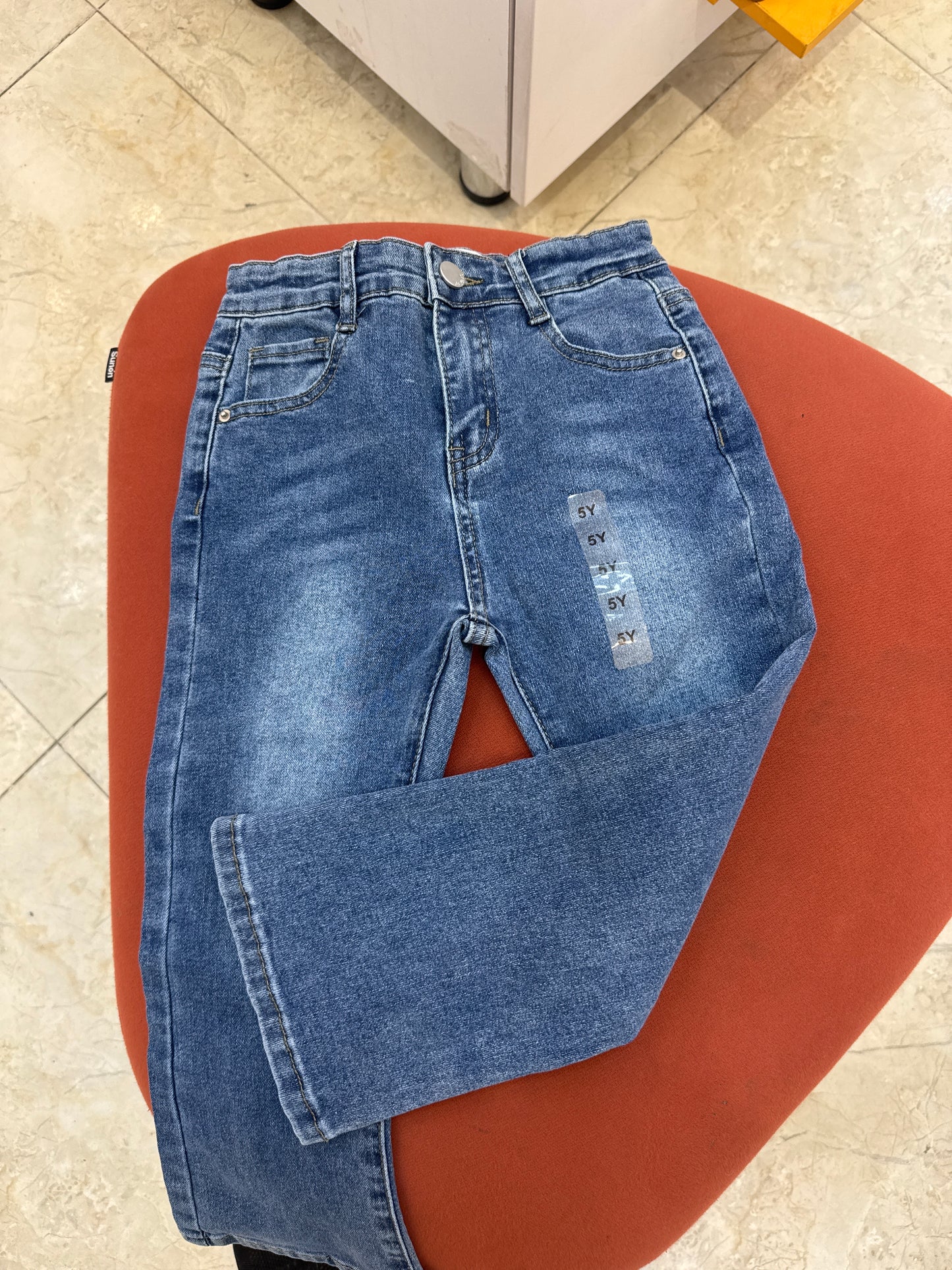 بنطلون جينز دكمة رصاصي