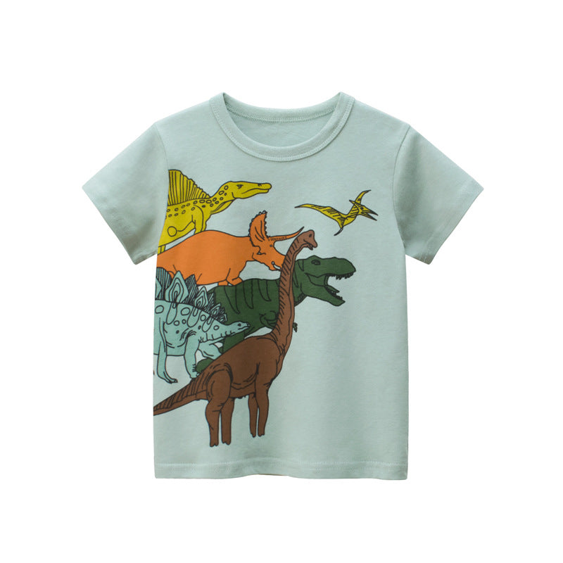 تيشيرت ولادي اخضر حيوانات