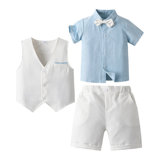 طقم ولادي رسمي ابيض