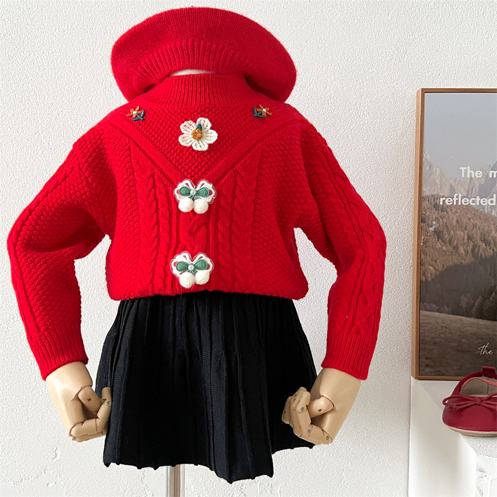 طقم بناتي احمر