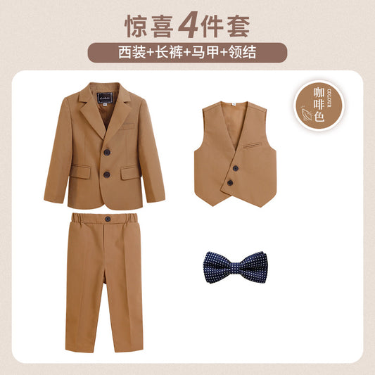 طقم ولادي خردلي مع سترة