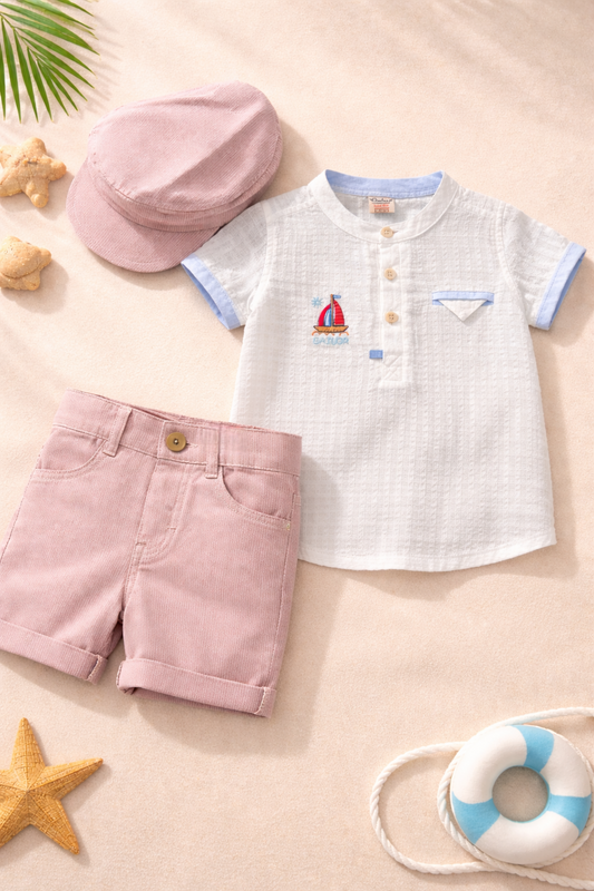 طقم نسيم الصيف مع قبعة