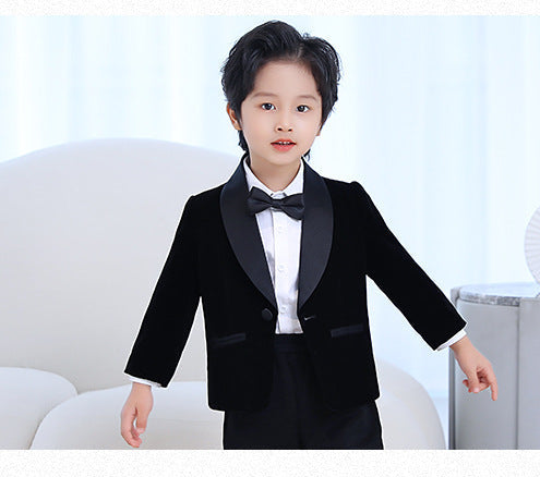 طقم ولادي اسود توكسيدو