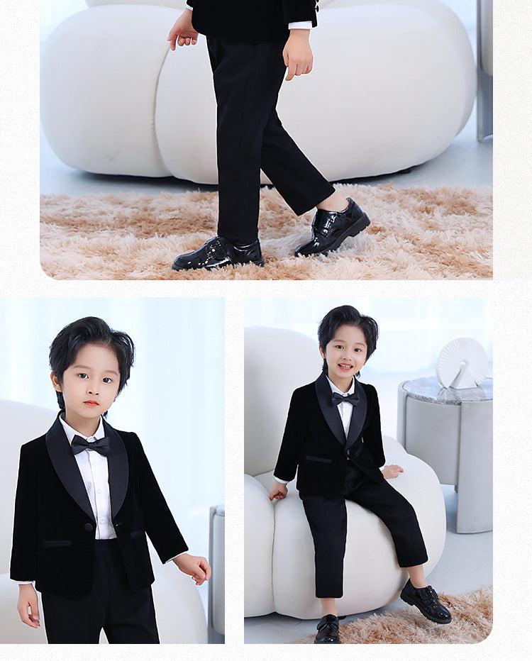 طقم ولادي اسود توكسيدو